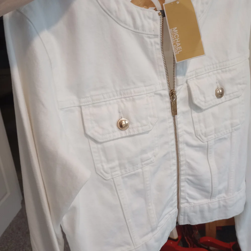 NWT Michael Kors White Jean Jacket - Picture 10 of 16